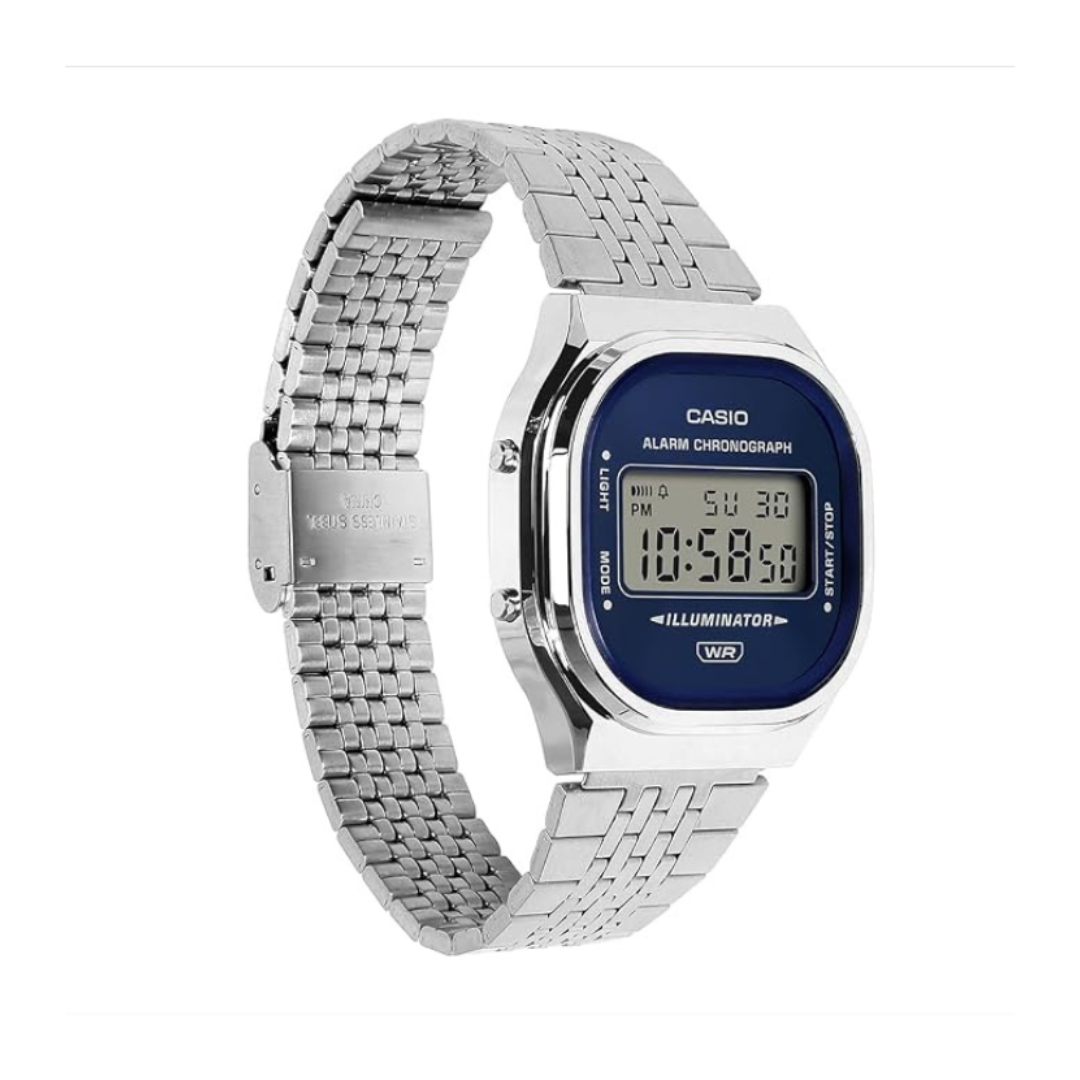 Casio A140WE-2ADF D434 | Vintage Unisex Quartz Blue Dial Digital Stainless Steel Watch