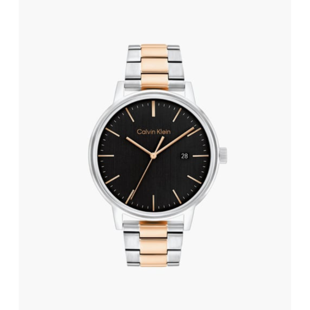 Calvin Klein 25200479 | Linked Bracelet Men Quartz Black Dial Analog Stainless Steel Watch