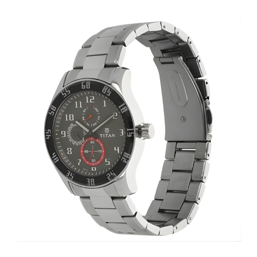 Titan 1632SM02 | Titan Quartz Multifunction Grey Dial Watch for Men