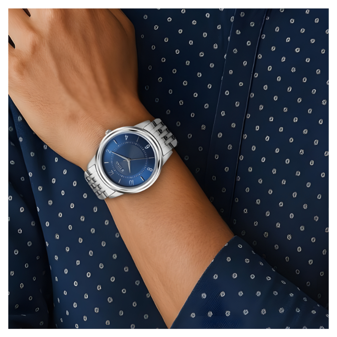 Titan 1638SM02 | Titan Karishma Zing Quartz Analog Blue Dial Stainless Steel Strap Watch for Men