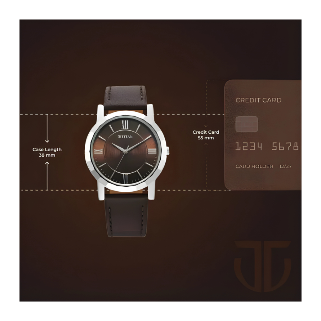 Titan 1644SL01 | Titan Karishma Zing Quartz Analog Brown Dial Leather Strap Watch for Men