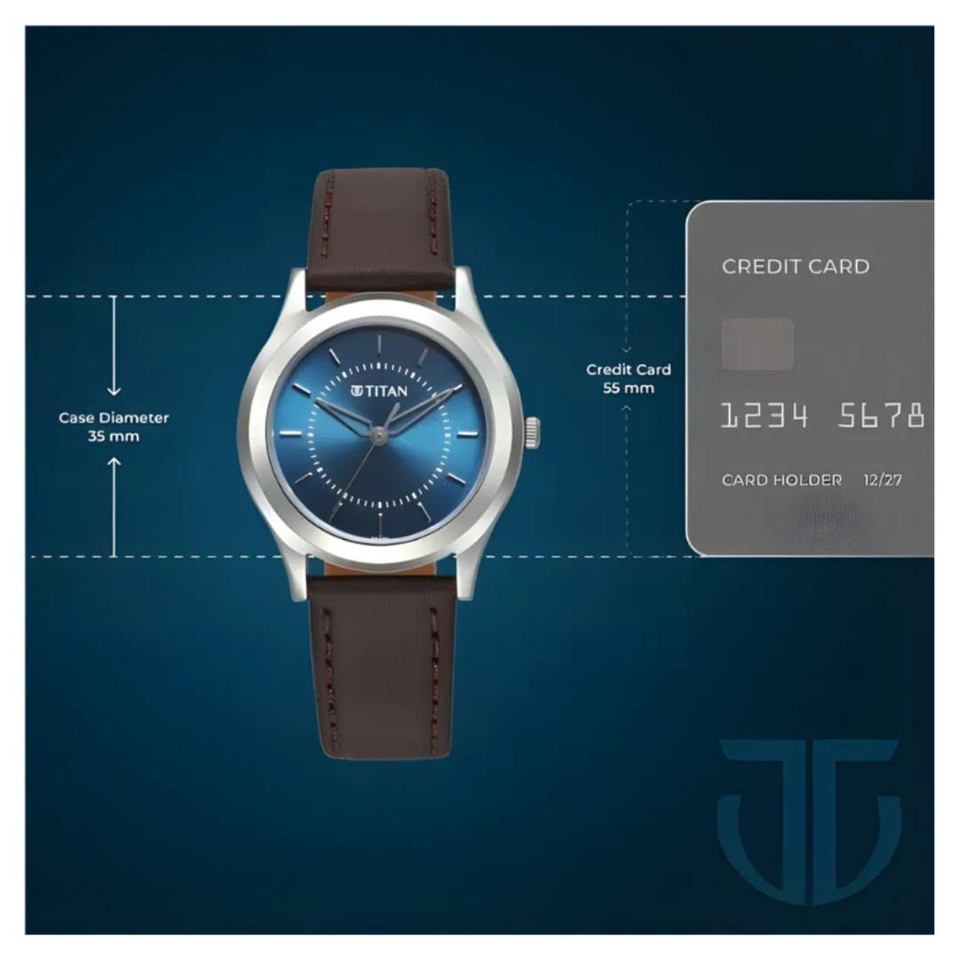 Titan 1648SL01 | Titan Karishma Zing Quartz Analog Blue Dial Leather Strap Watch for Men