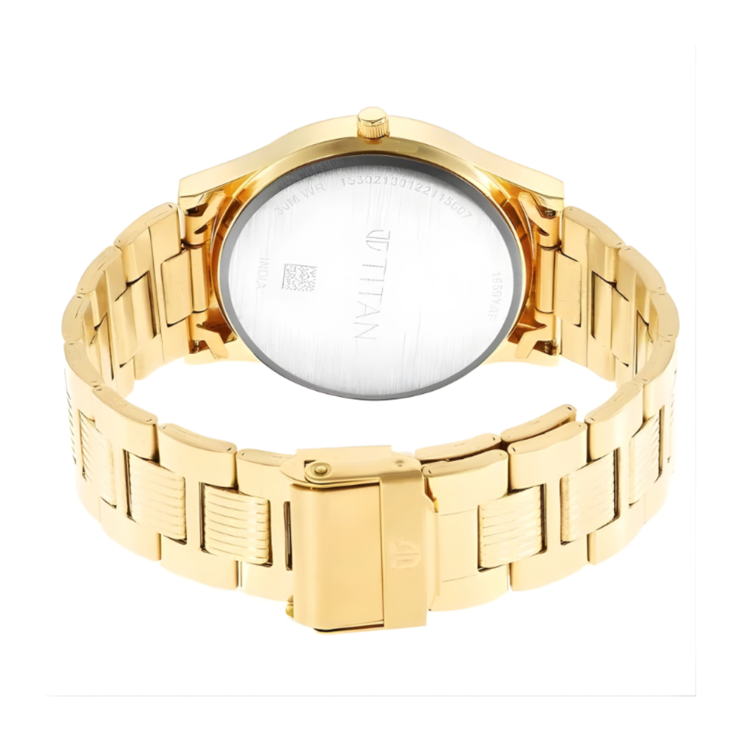 Titan 1650YM08 | Titan Karishma Green Dial Analog Stainless Steel Strap watch for Men