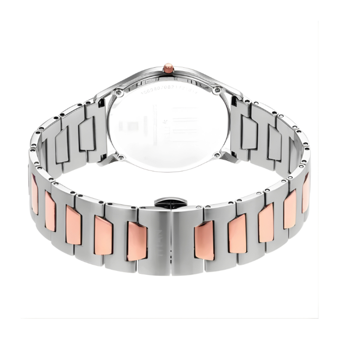 Titan 1683KM01 | Titan Edge Metal Quartz Analog Silver Dial Two Toned Stainless Steel Strap Watch For Men
