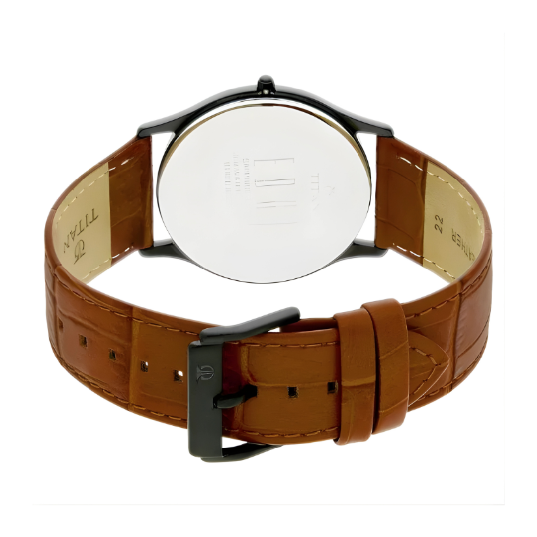 Titan 1683NL01 |Titan Edge Grey Dial Analog with Date Leather Strap watch for Men