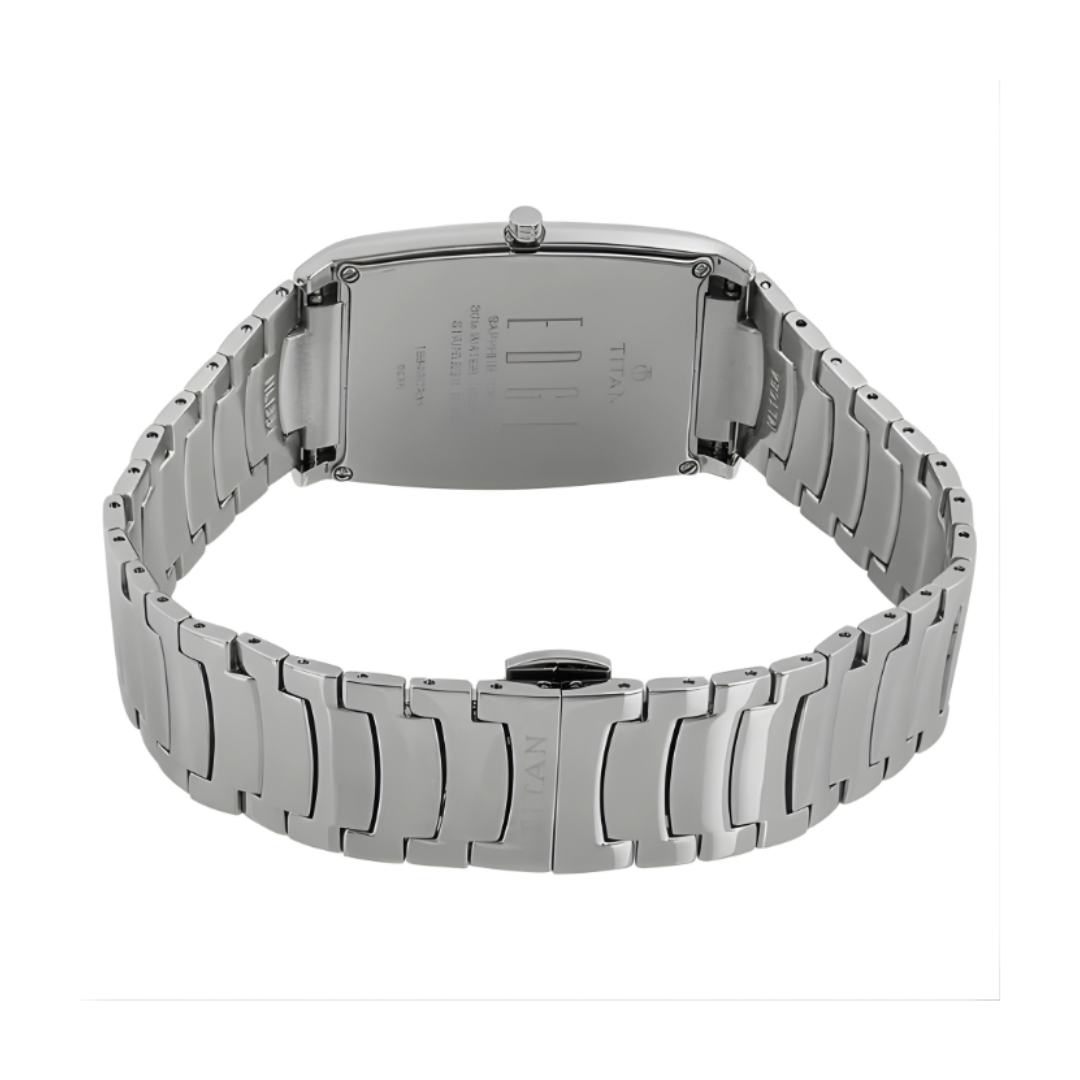 Titan 1684SM01 | Titan Edge White Dial Analog with Date Stainless Steel Strap watch for Men