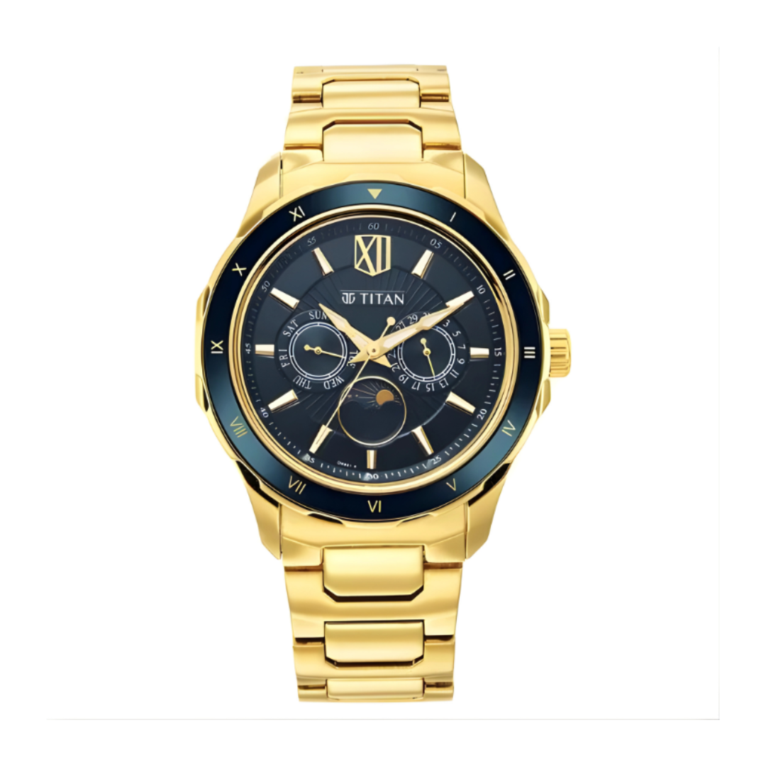 Titan 1688KM05 | Titan Regalia Premium Green Dial Quartz Multifunction Stainless Steel Strap watch for Men