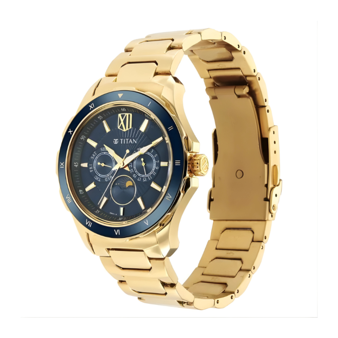 Titan 1688KM05 | Titan Regalia Premium Green Dial Quartz Multifunction Stainless Steel Strap watch for Men