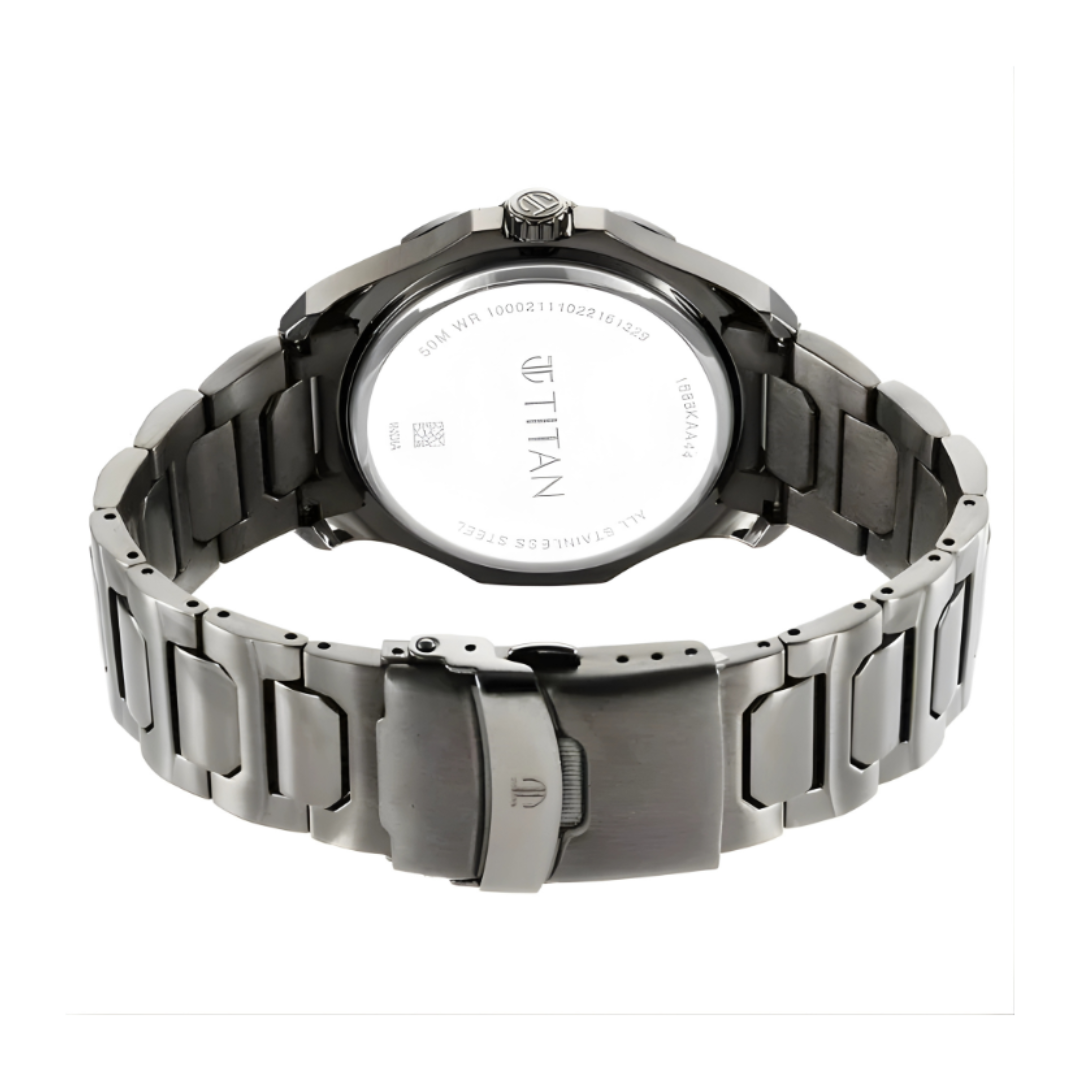 Titan 1688KM07 | Titan Regalia Premium Blue Dial Stainless Steel Strap Watch for Men