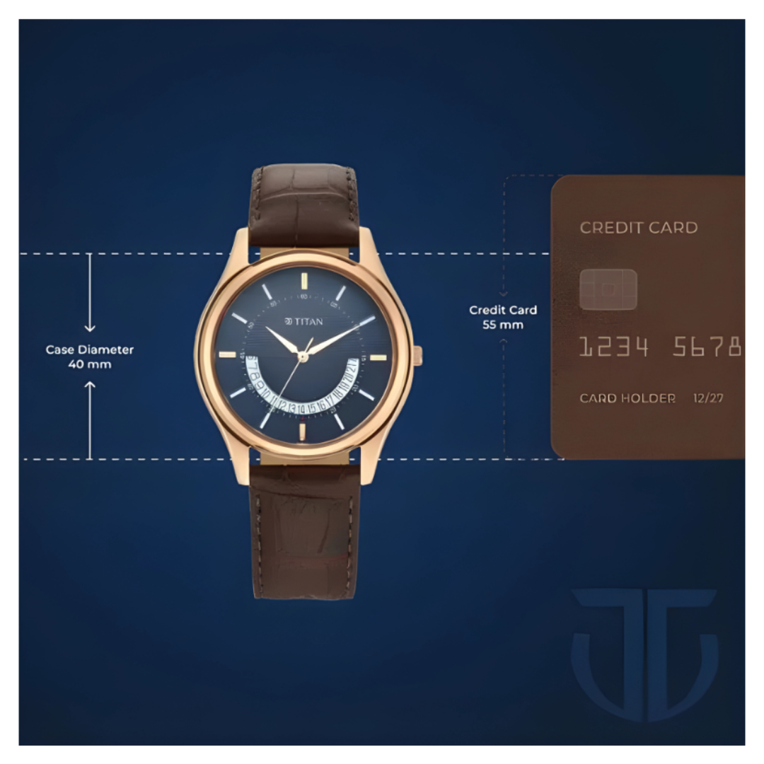 Titan 1713YL01 | Titan Lagan Black Dial Analog Leather Strap Watch for Men