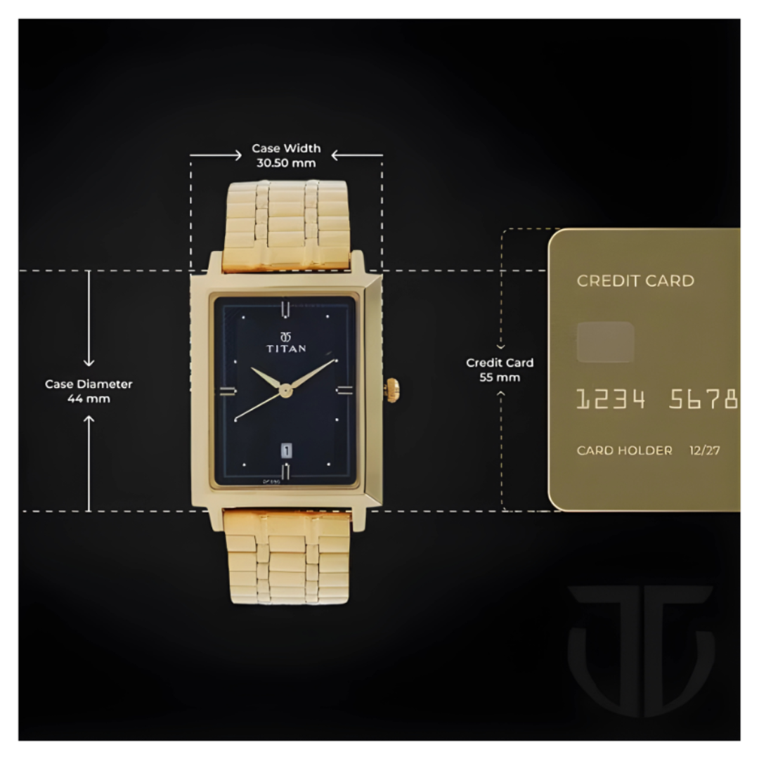 Titan 1715YM03 | Titan Quartz Analog with Date Black Dial Stainless Steel Strap Watch for Men