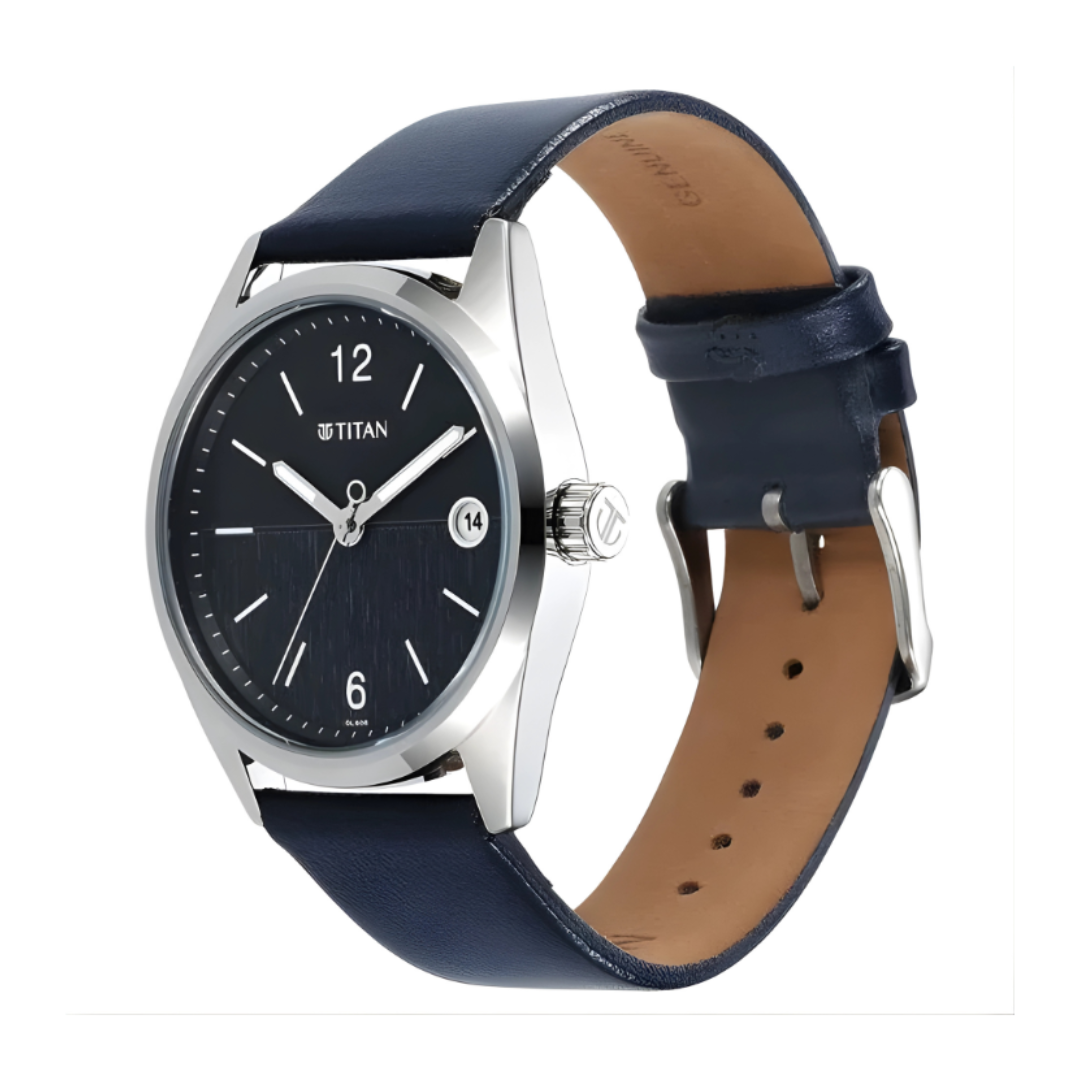 Titan 1729SL06 | Neo Blue Dial Analog with Date Watch for Men