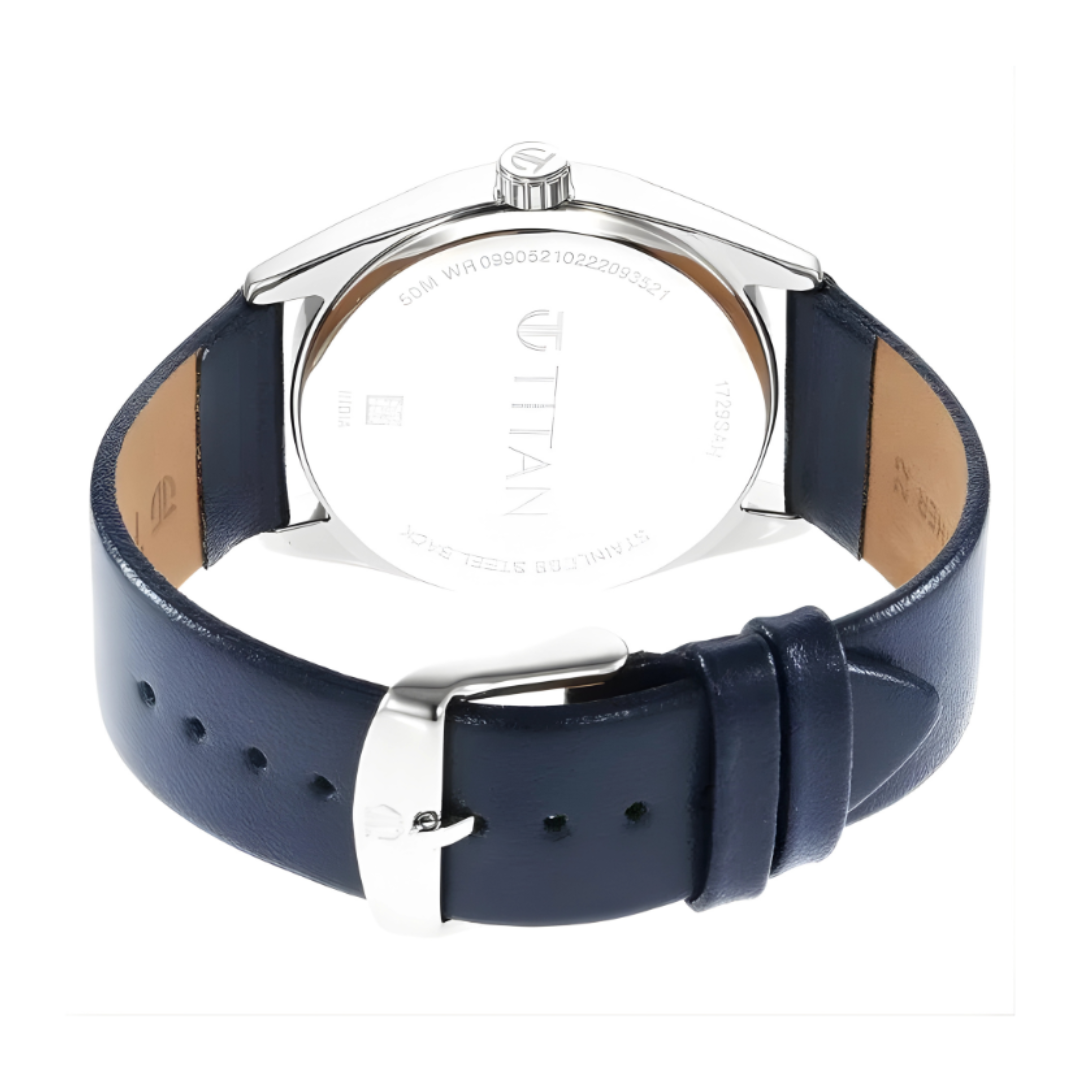 Titan 1729SL06 | Neo Blue Dial Analog with Date Watch for Men