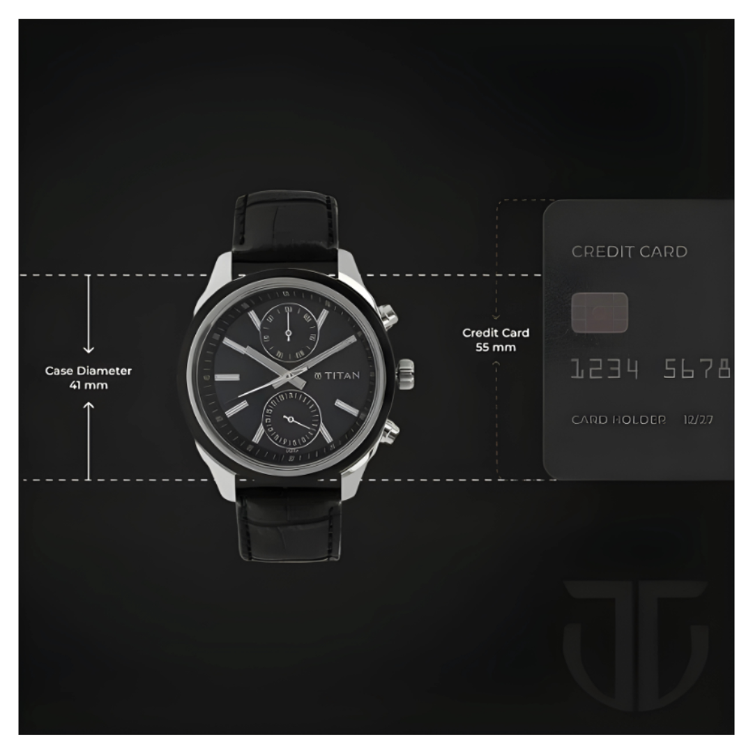 Titan 1733KL02 | Titan Quartz Multifunction Silver Dial Leather Strap Watch for Men