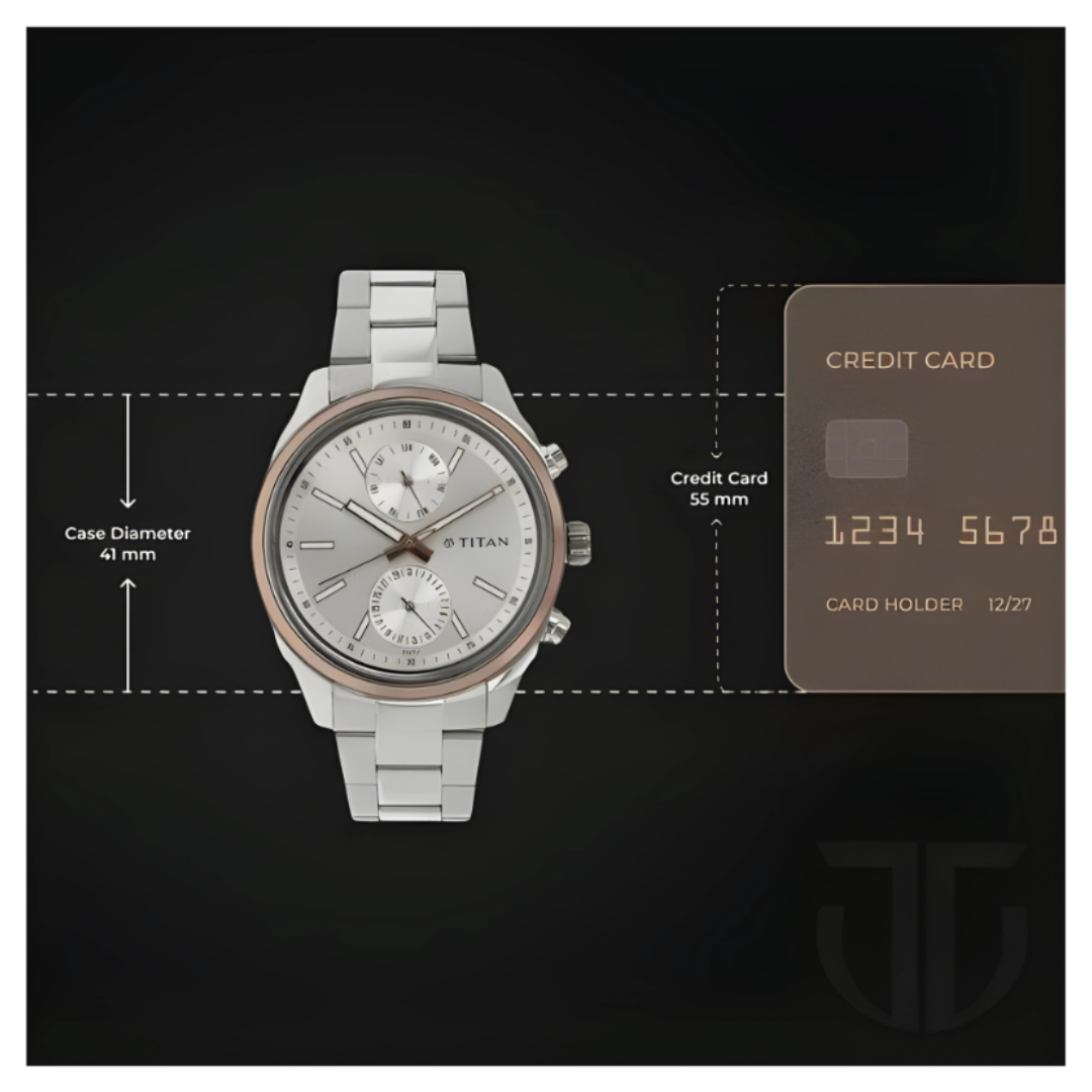 Titan 1733KM02 | Titan Workwear Quartz Multifunction Silver Dial Stainless Steel Strap Watch for Men