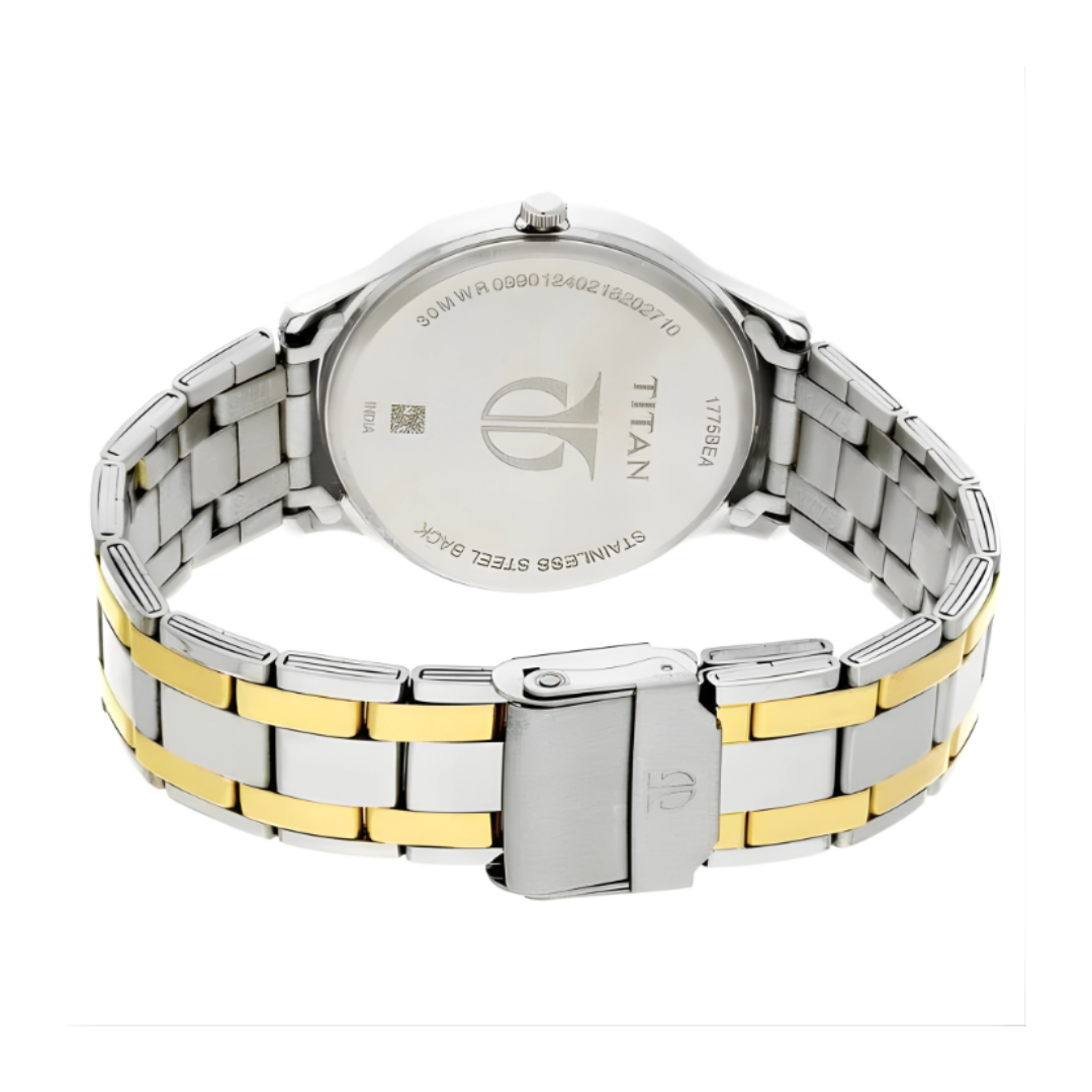 Titan 1775BM01 | Titan Analog with Date Dial Stainless Steel Strap watch for Men