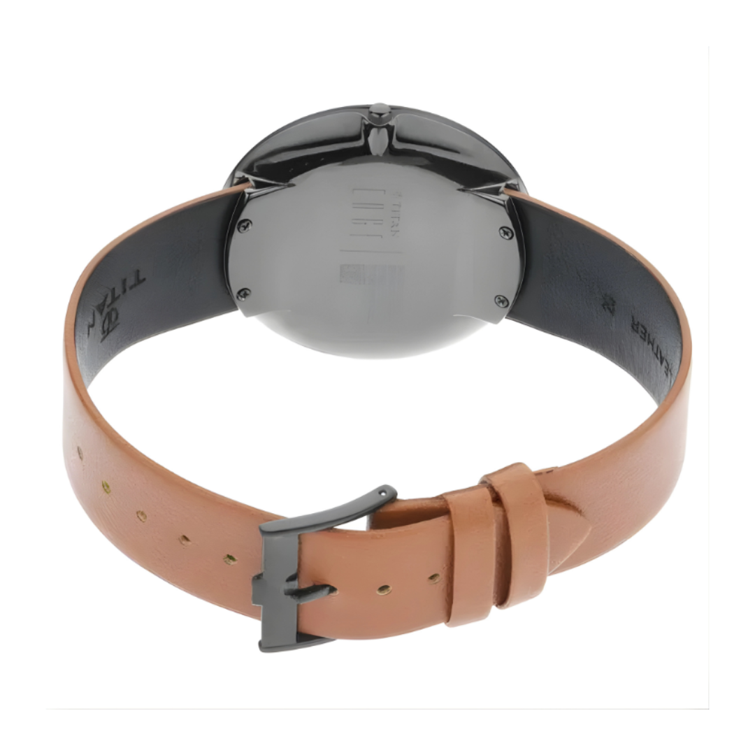 Titan 1779NL01 | Titan Edge Zen Anthracite Dial Analog Leather Strap watch for Men