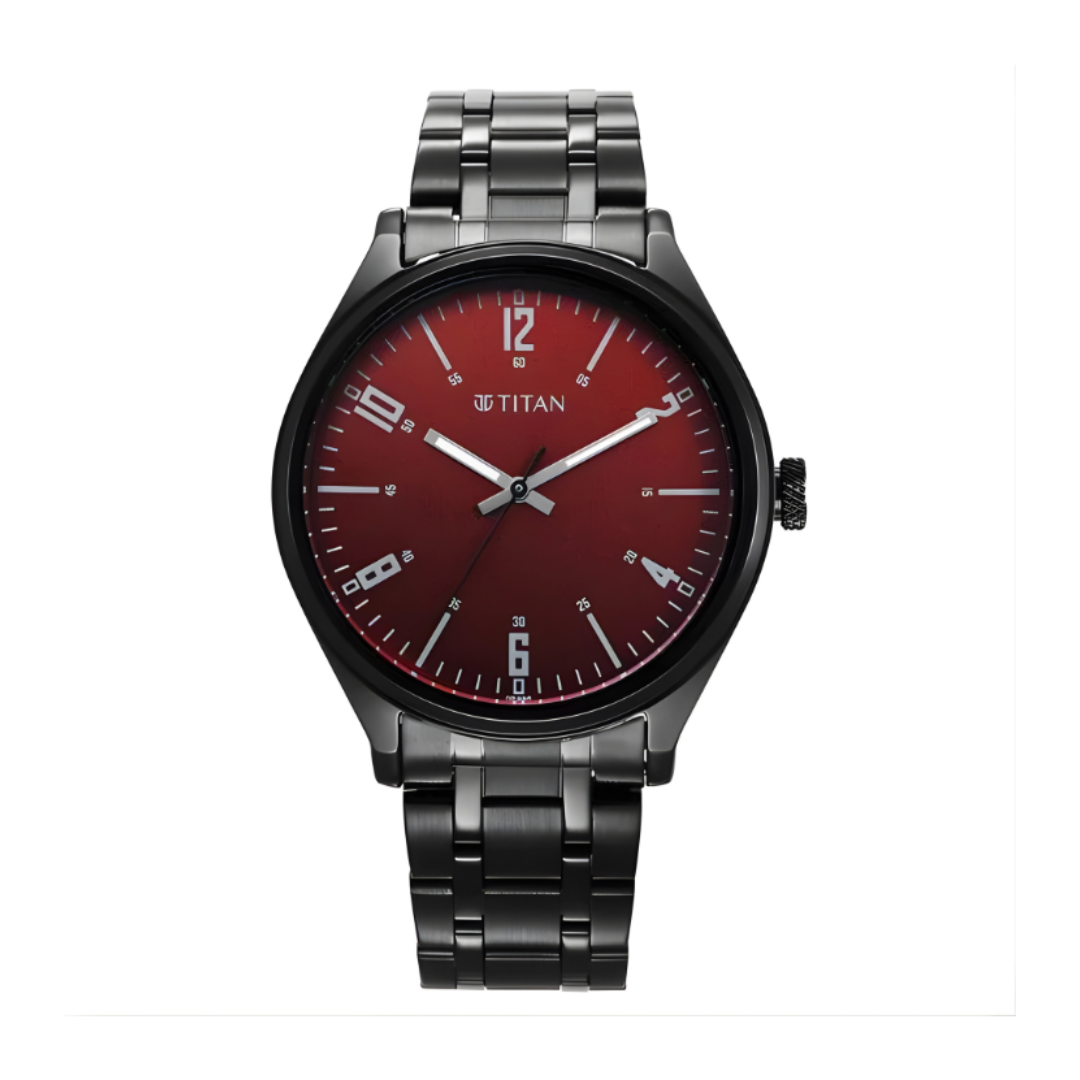 Titan 1802NM02 | Titan Wrist Wit Quartz Analog Brown Dial Stainless Steel Strap Watch for Men