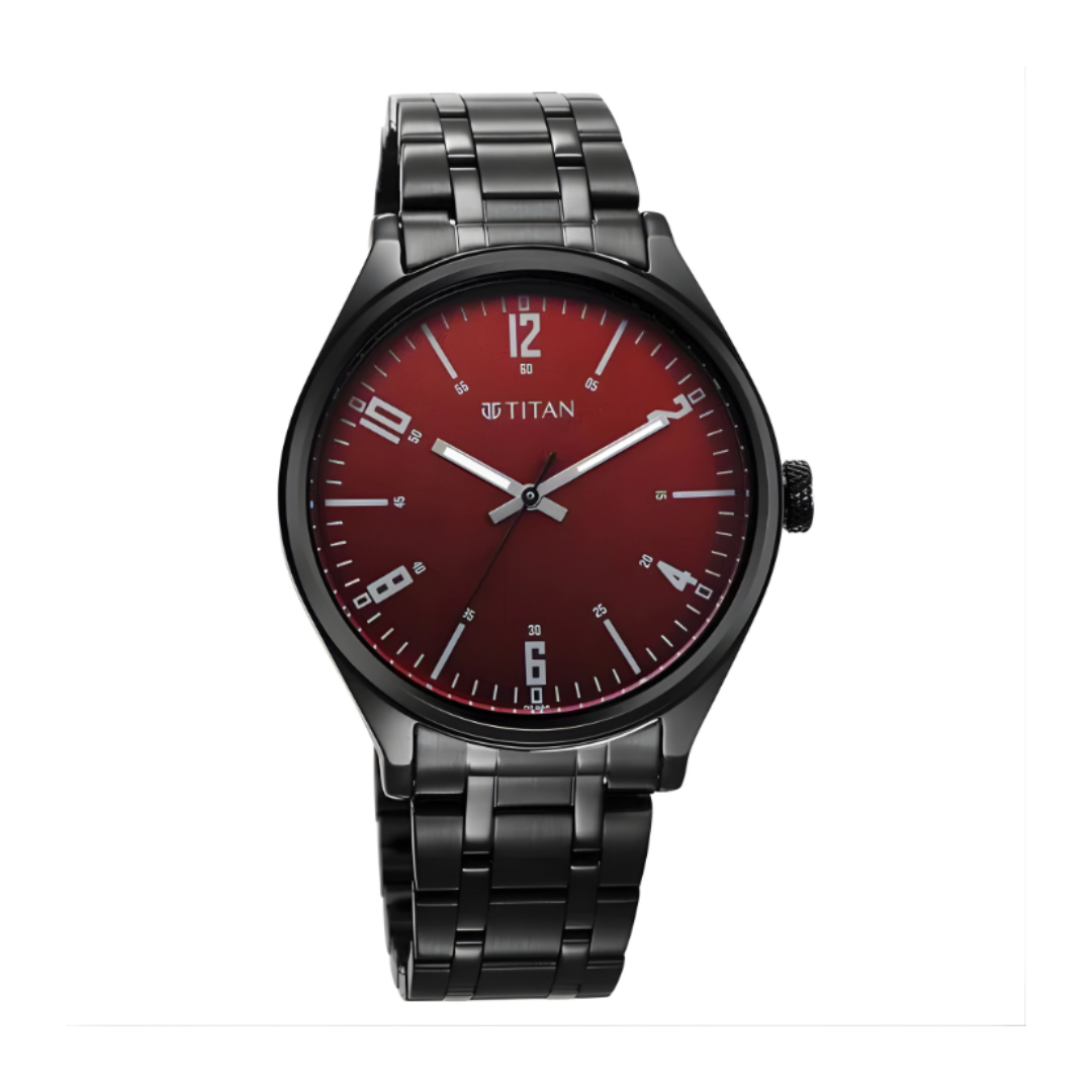 Titan 1802NM02 | Titan Wrist Wit Quartz Analog Brown Dial Stainless Steel Strap Watch for Men