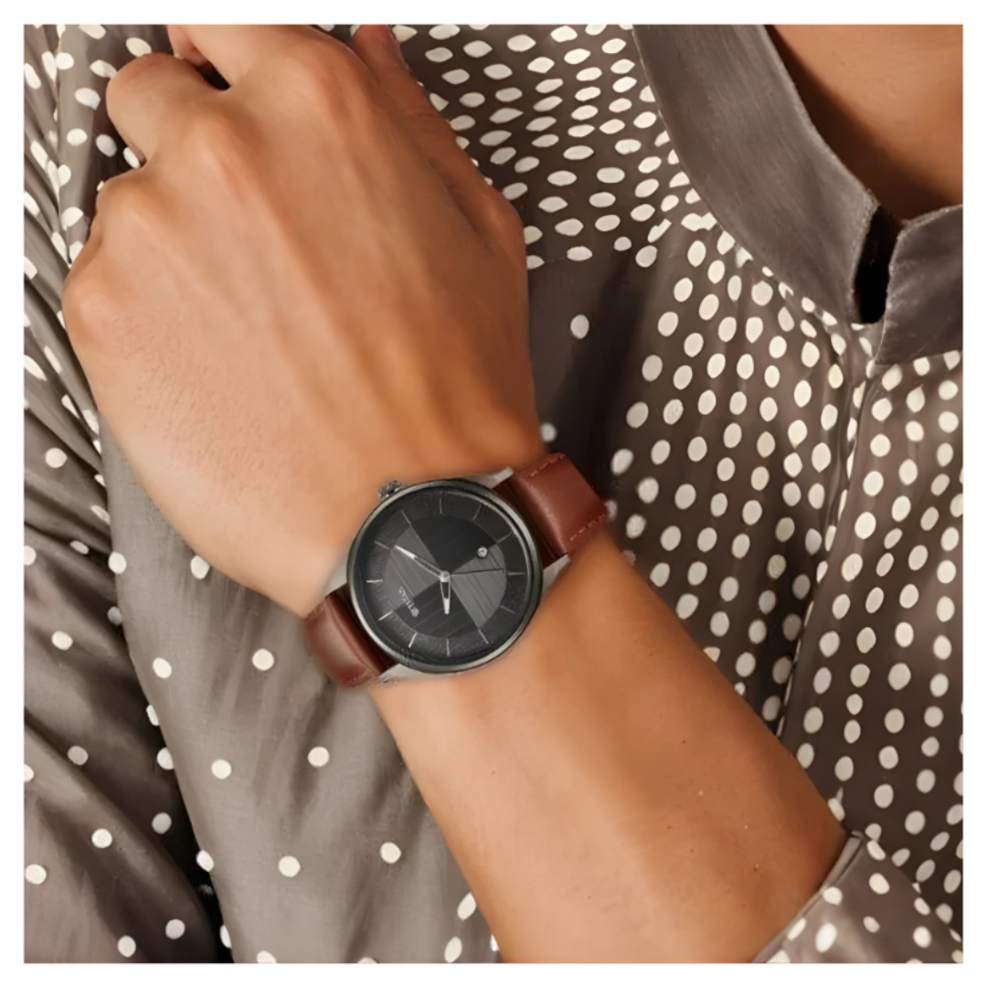 Titan 1802QL03 Titan Neo Economy Quartz Analog with Date Grey Dial Brown Leather Strap Watch For Men