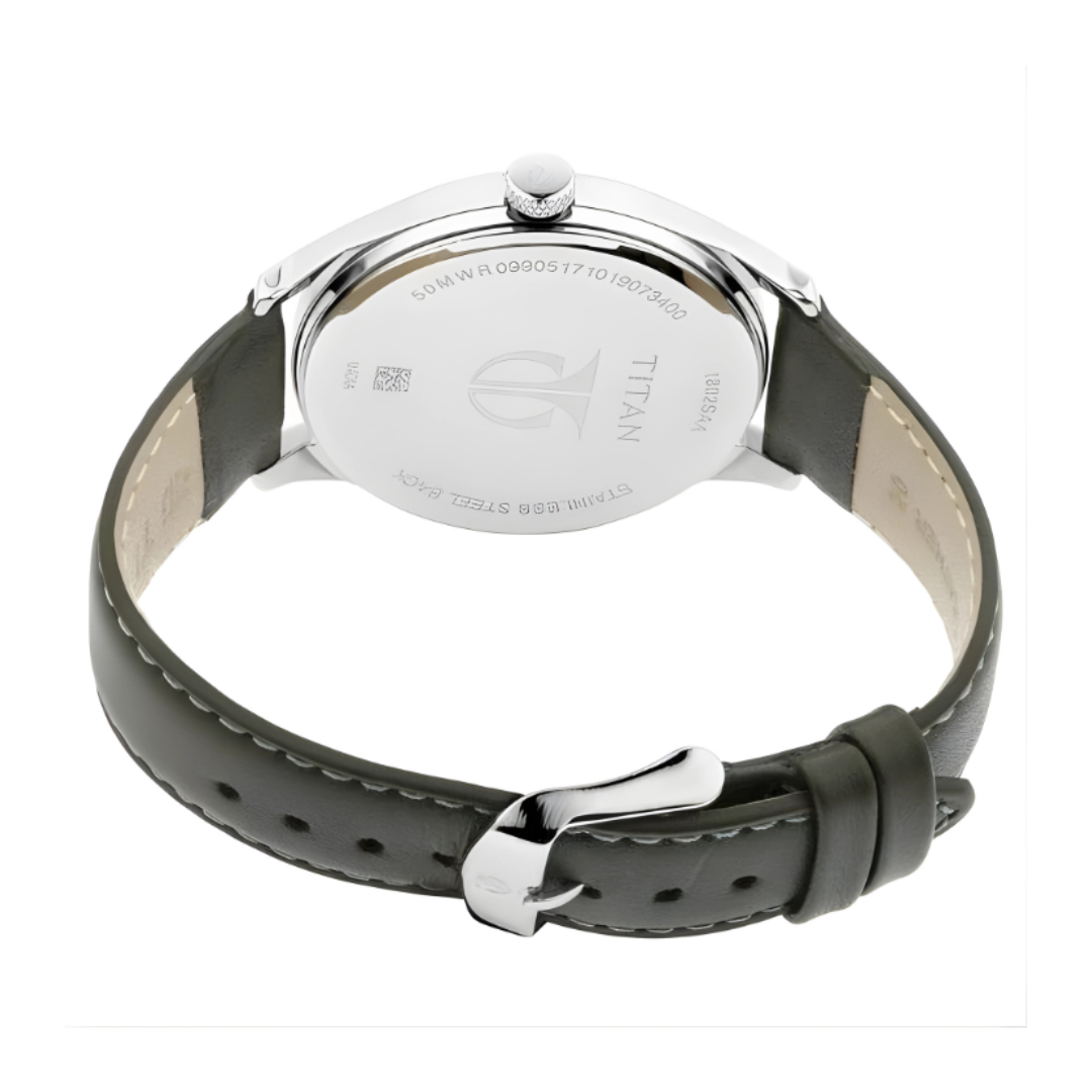 Titan 1802SL04 | Titan Men's Urban Edge Lustrous Green Dial Leather Watch