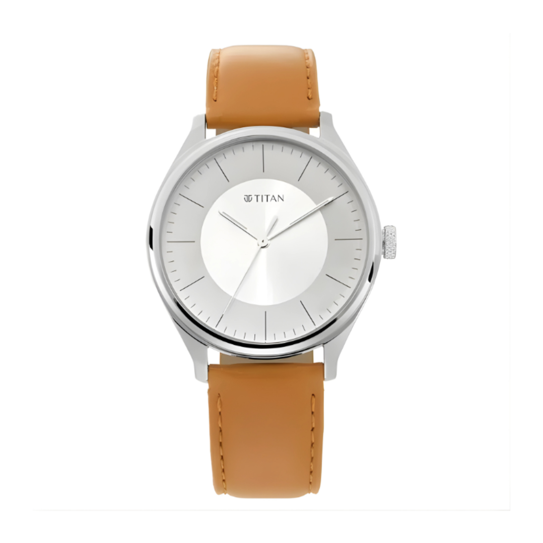 Titan 1802SL07 | Titan Men's Urban Edge Lustrous White Dial Leather Watch