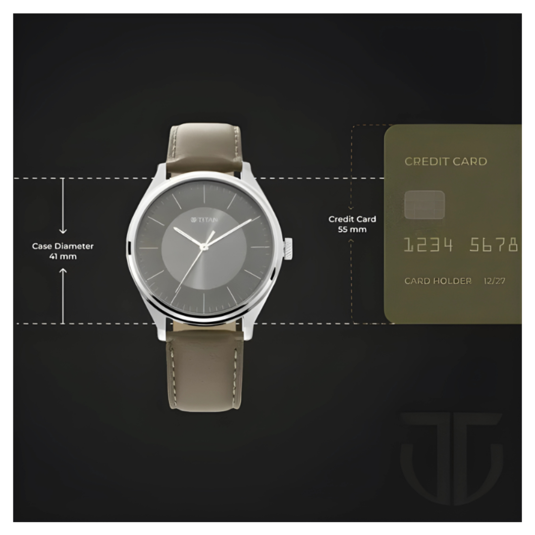 Titan 1802SL08 | Titan Men's Urban Edge Lustrous Olive Dial Leather Watch