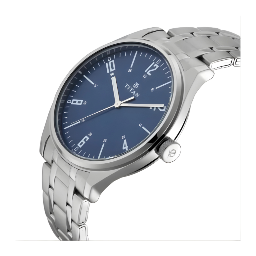 Titan 1802SM02 | Titan Men's Minimalist Zen Watch: Sleek Metal Strap with Contrast Hands