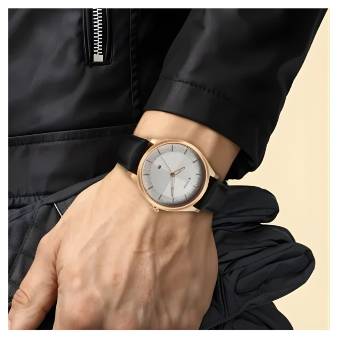 Titan 1802WL02 | Titan Neo Economy Quartz Analog with Date Silver Dial Black Leather Strap Watch For Men