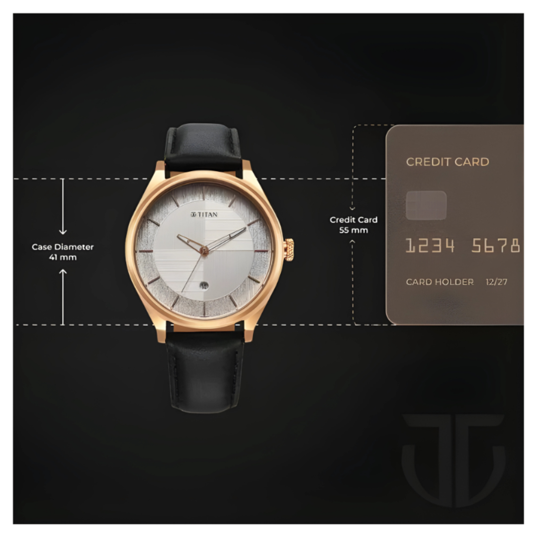 Titan 1803SL02 | Titan Neo Black Dial Quartz Multifunction Leather Strap watch for Men