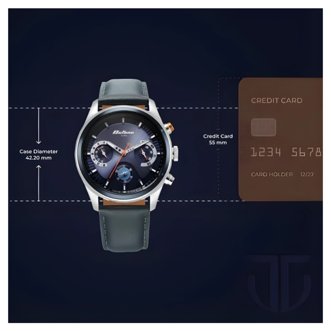Titan 1805KL01 | Titan Octane Quartz Multifunction Blue Dial With Blue Leather Strap Watch For Men