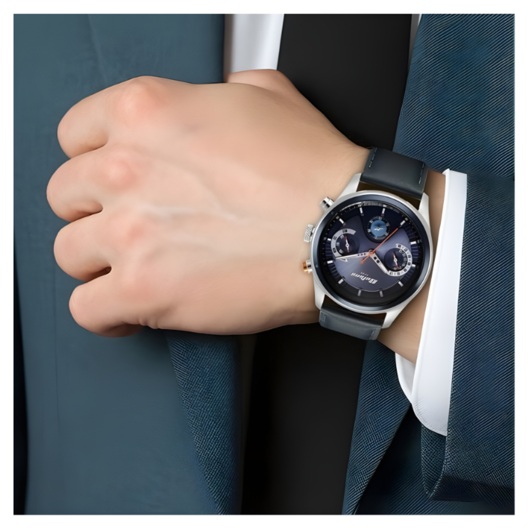 Titan 1805KL01 | Titan Octane Quartz Multifunction Blue Dial With Blue Leather Strap Watch For Men