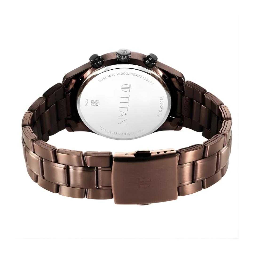 Titan 1805KM08 | Titan Neo SplashBlack Dial Quartz Multifunction Stainless Steel Strap watch for Men