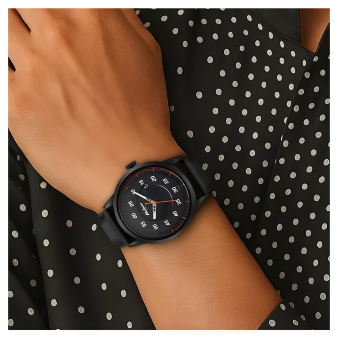 Titan 1806NL05 | Titan Octane Quartz Analog with Date Black Dial With Black Leather Strap Watch For Men