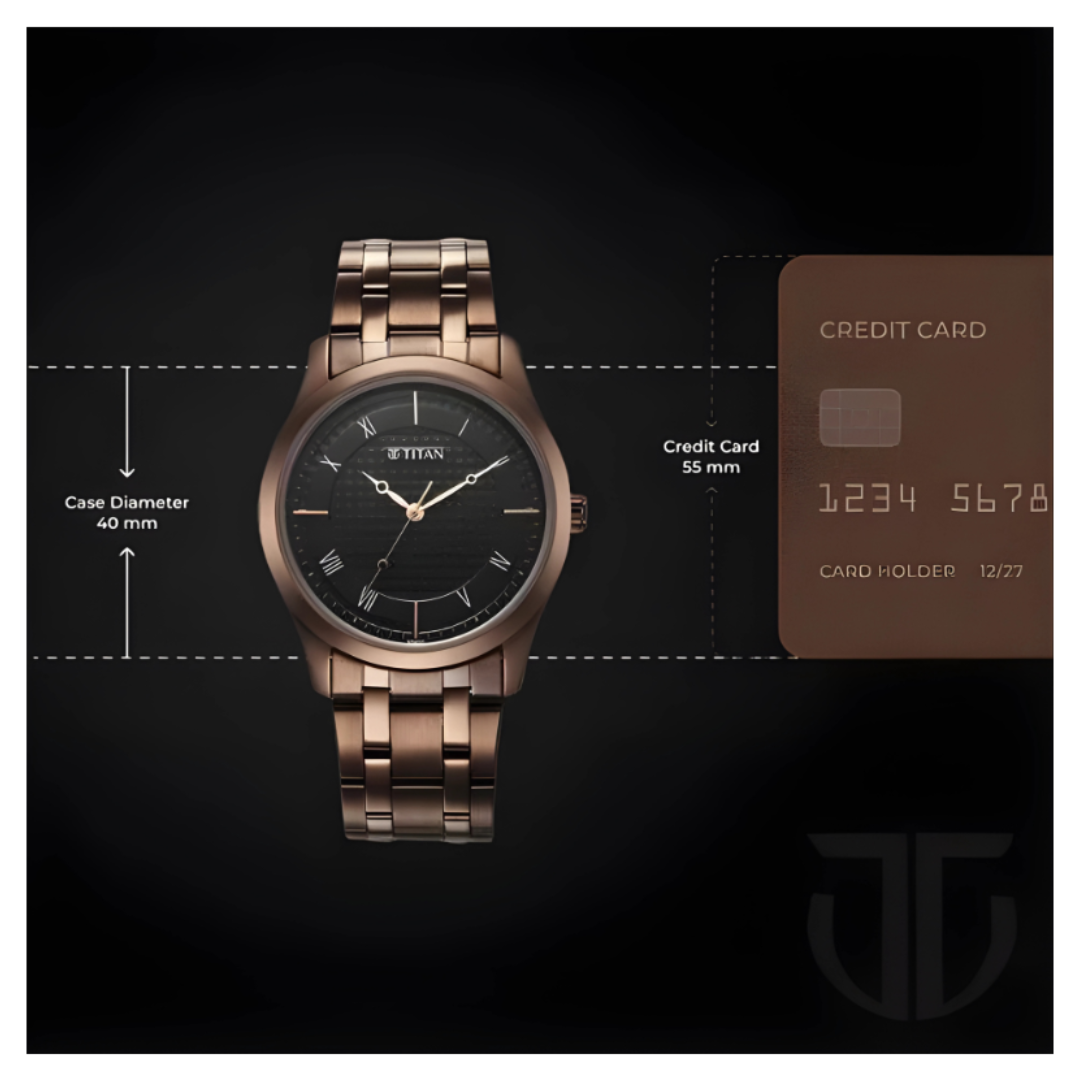 Titan 1823QM01 | Titan Karishma Black Dial Watch for Men