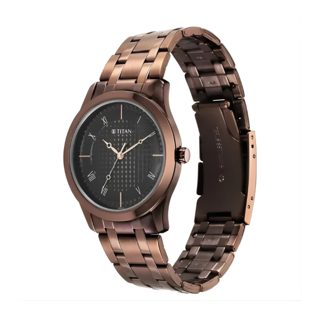 Titan 1823QM01 | Titan Karishma Black Dial Watch for Men