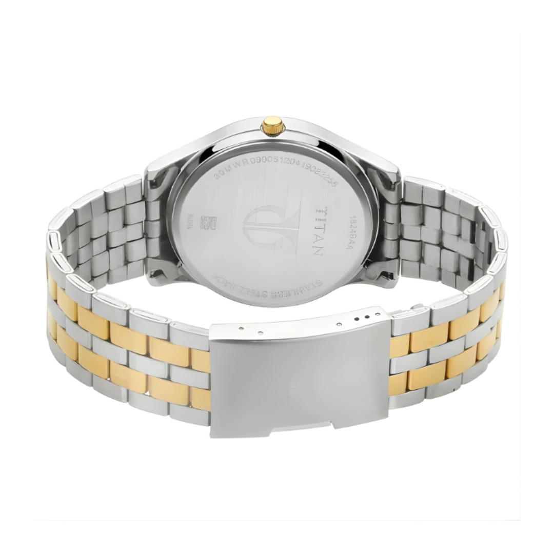 Titan 1824BM01 | Titan Quartz Analog with Day and Date Silver Dial Stainless Steel Strap Watch for Men