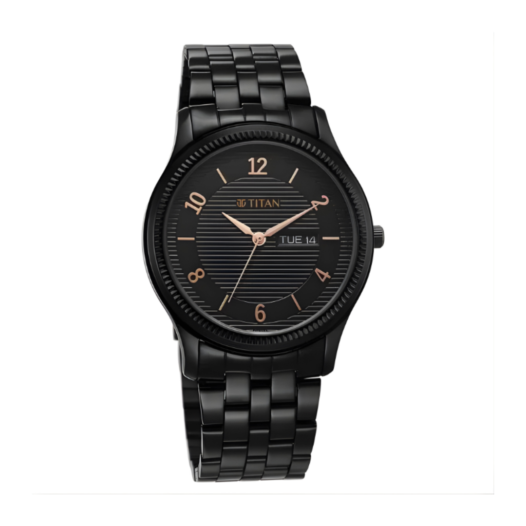 Titan 1824NM01 | Titan Karishma Black Dial Watch for Men