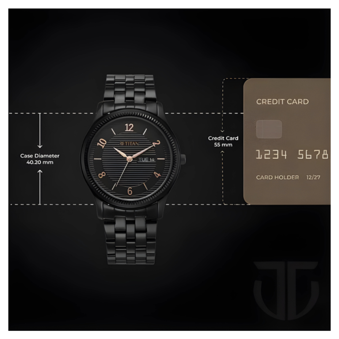 Titan 1824NM01 | Titan Karishma Black Dial Watch for Men