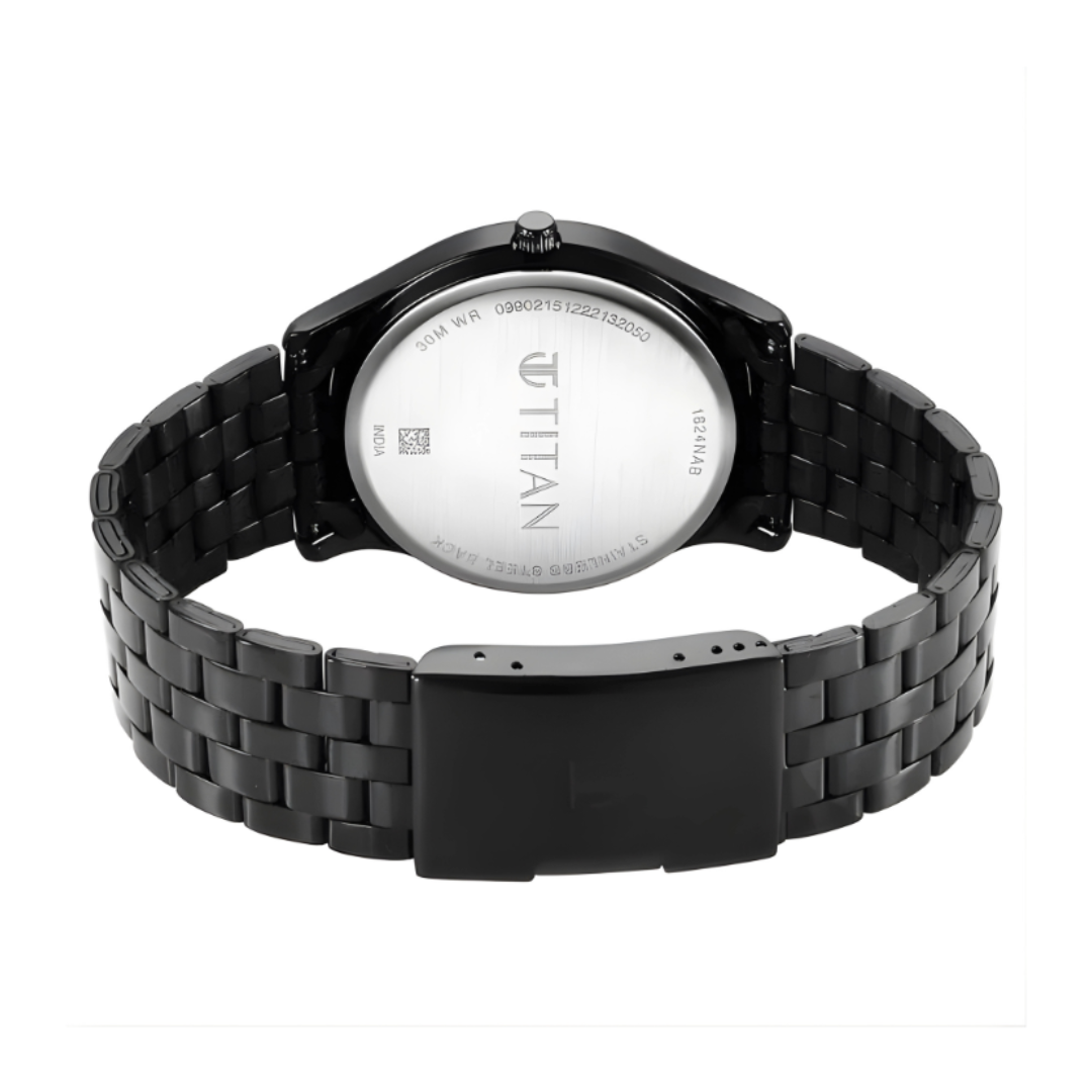 Titan 1824NM01 | Titan Karishma Black Dial Watch for Men