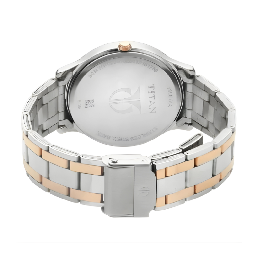 Titan 1825KM01 | Titan Quartz Analog with Date Blue Dial Stainless Steel Strap Watch for Men