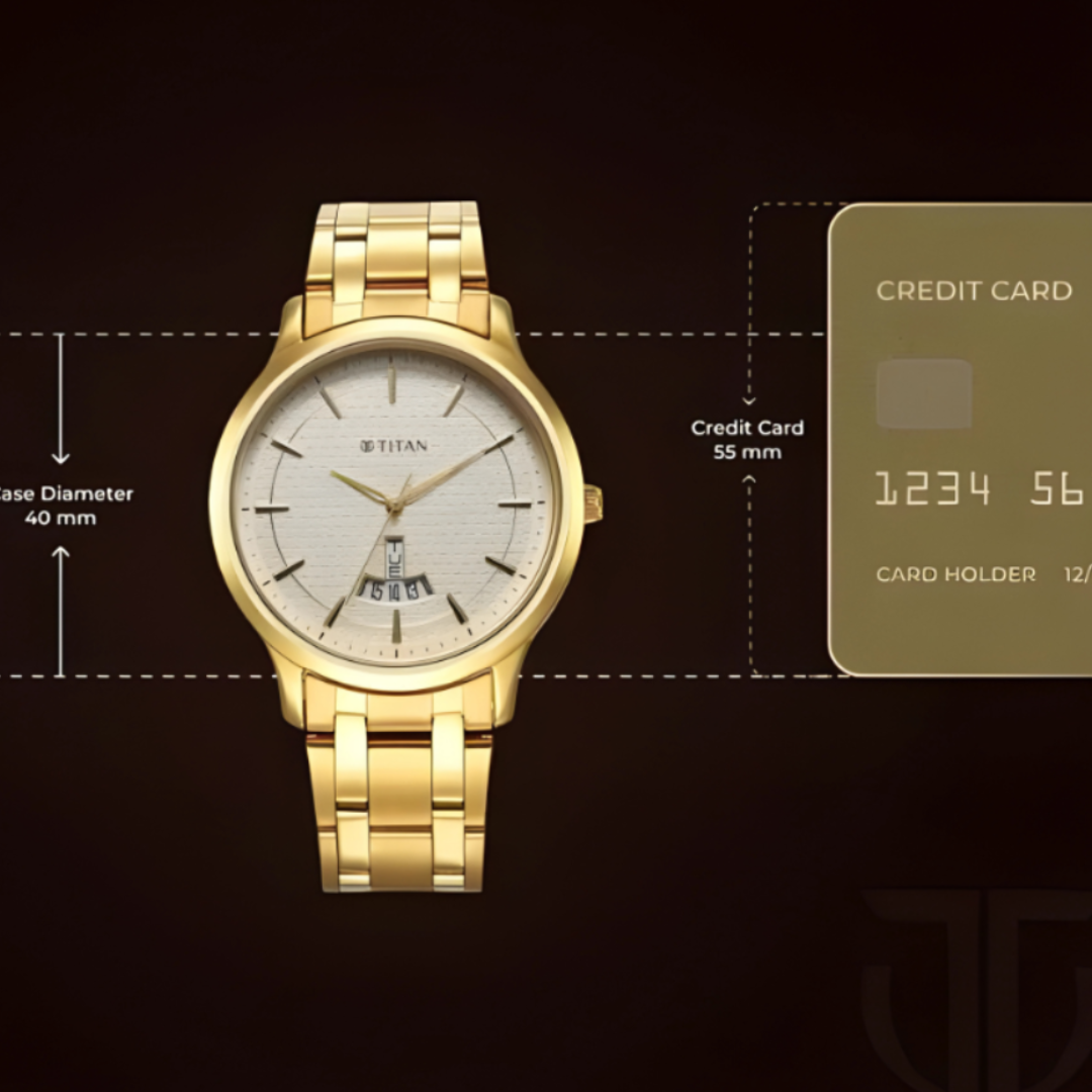 Titan 1825YM12 | Titan Karishma Quartz Analog Champagne Dial Stainless Steel Strap Watch for Men