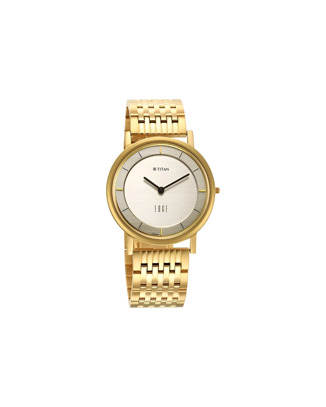 Titan 1595YM01 | Edge Metal Yellow Dial Stainless Steel Strap Watch Men