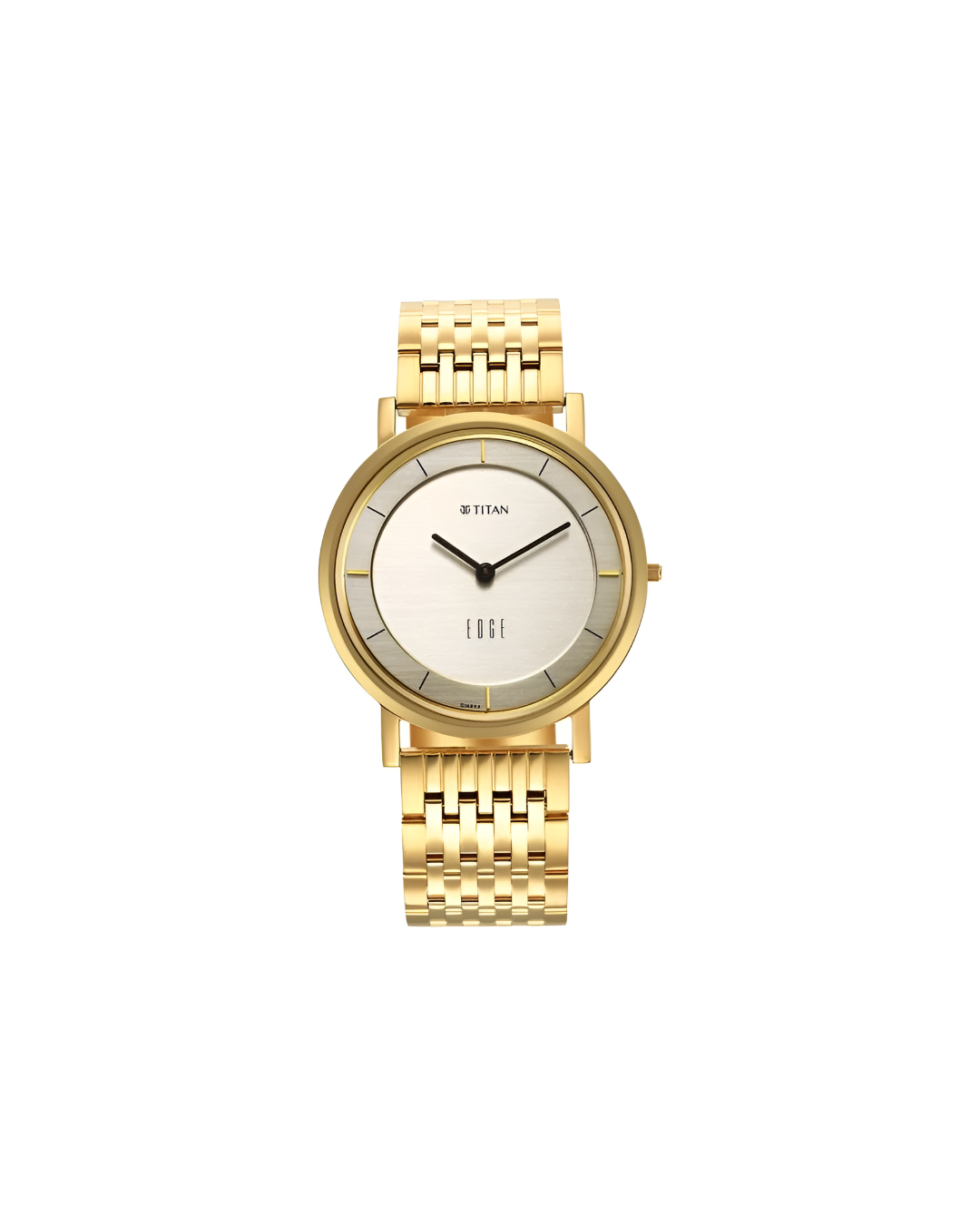 Titan 1595YM01 | Edge Metal Yellow Dial Stainless Steel Strap Watch Men