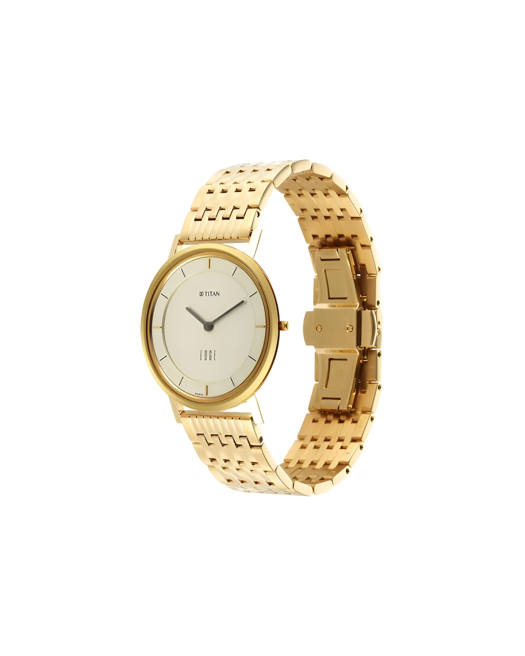 Titan 1595YM01 | Edge Metal Yellow Dial Stainless Steel Strap Watch Men