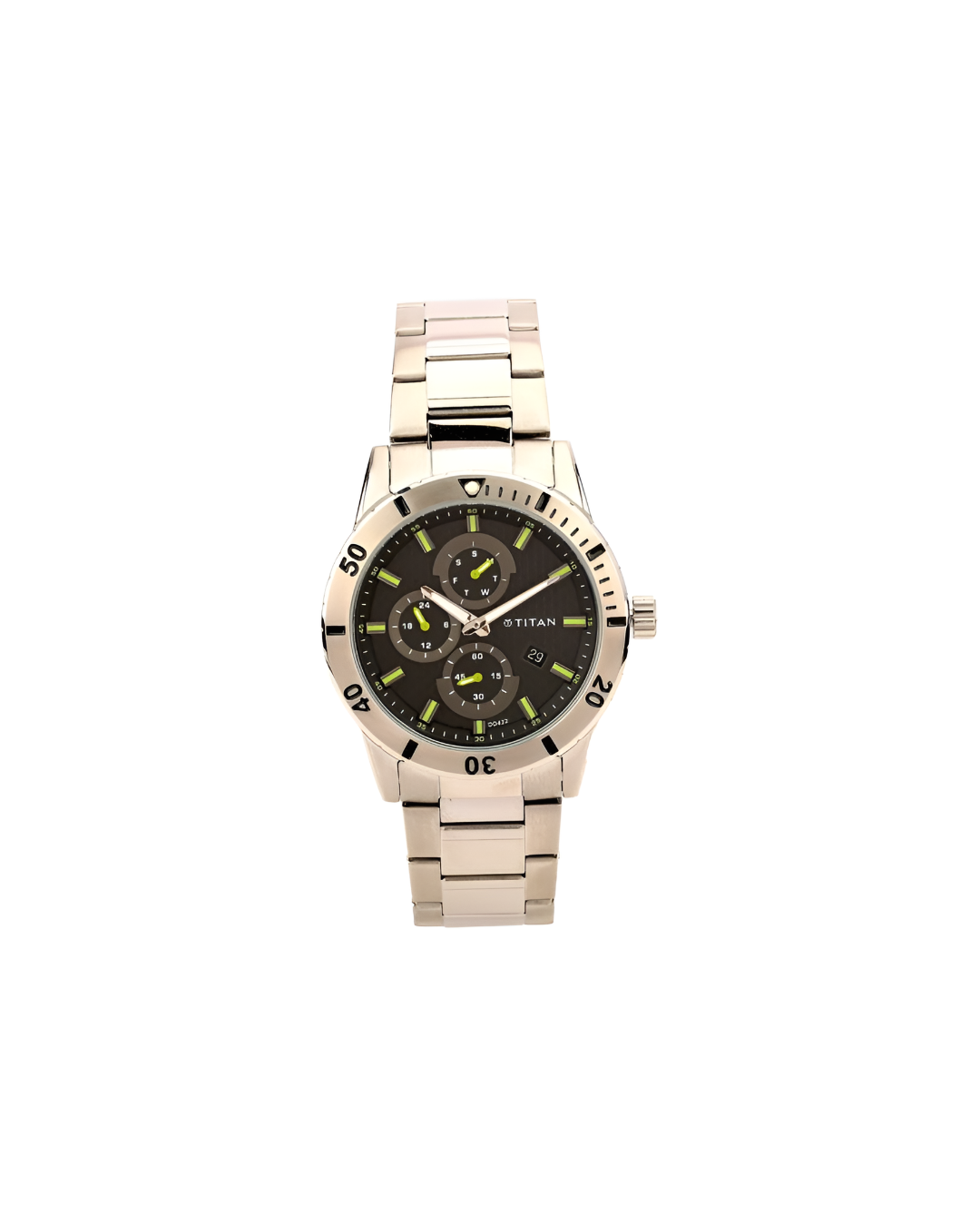 Titan 1621SM01J | Titan Quartz Analog Black Dial Stainless Steel Strap Watch for Men