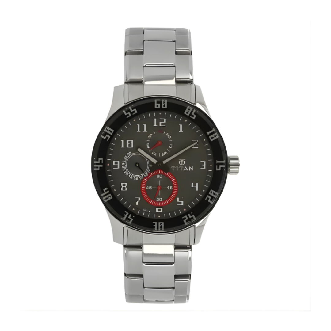 Titan 1632SM02 | Titan Quartz Multifunction Grey Dial Watch for Men