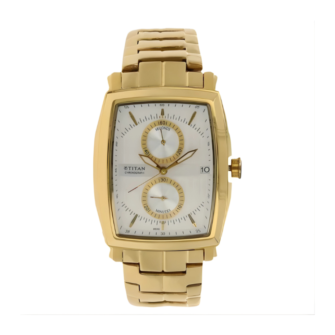 Titan 1660YM01 | Titan Chronograph Silver Dial Quartz Stainless Steel Strap watch for Men