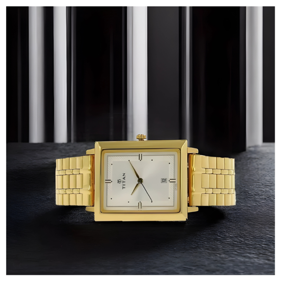 Titan 1715YM01 | Titan Analog with Date Silver Dial Quartz Stainless Steel StrapMens
