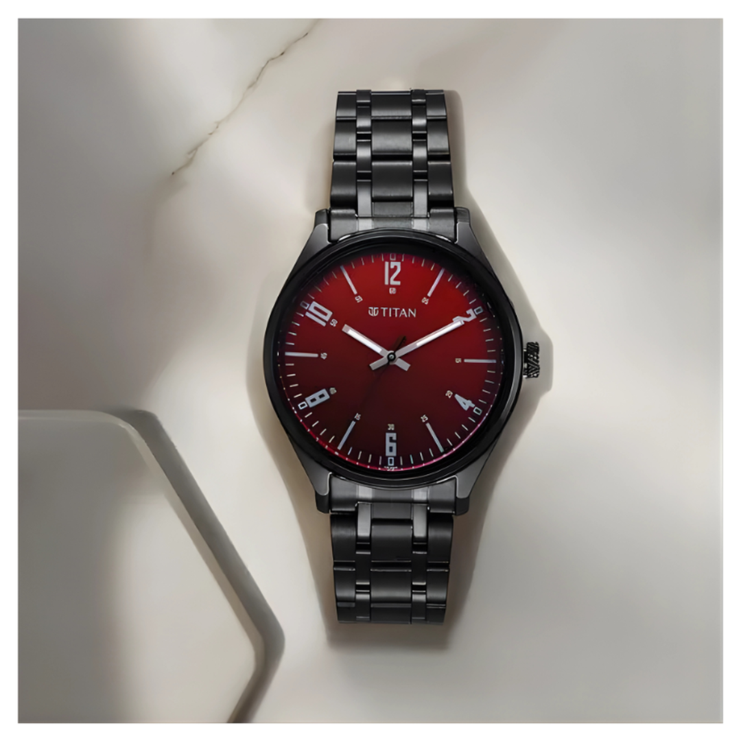 Titan 1802NM02 | Titan Wrist Wit Quartz Analog Brown Dial Stainless Steel Strap Watch for Men